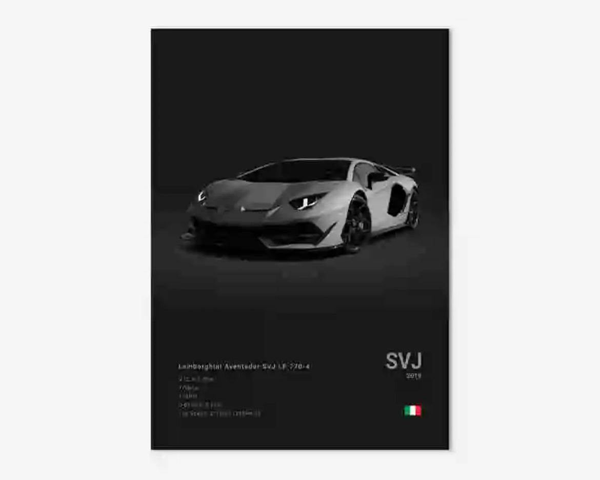 Buy black Poster LAMBORGHINI AVENTADOR SVJ Nº1