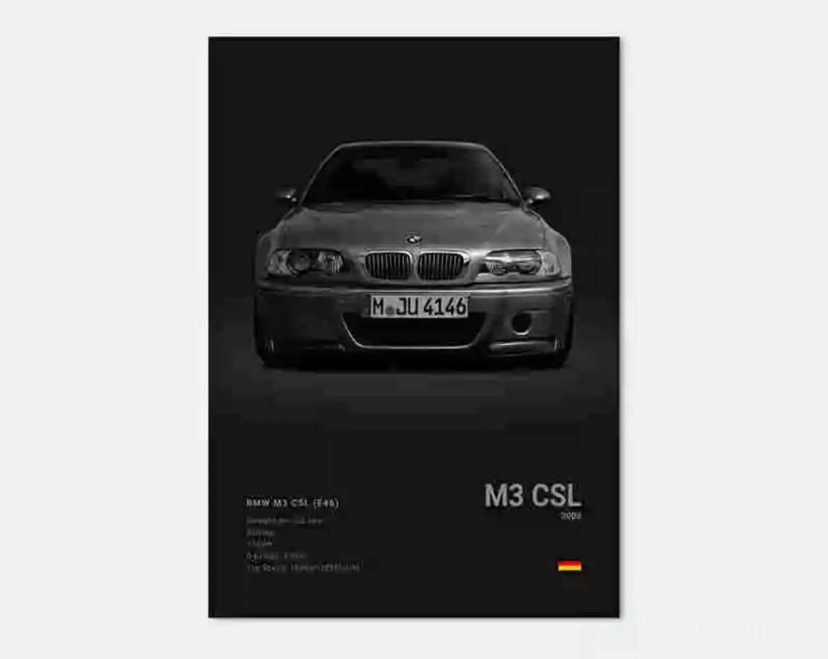 Poster BMW M3 CSL (E46)