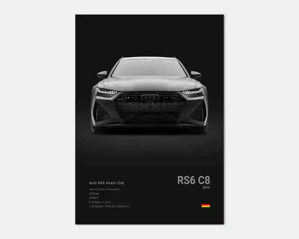 Buy black Audi RS6 C8 Poster