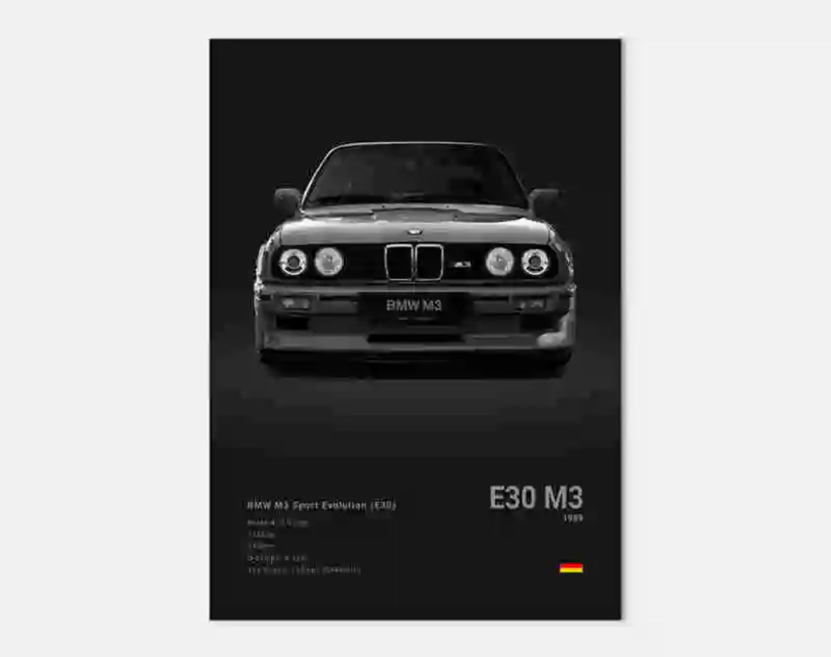 Buy black Poster BMW M3 (E30)