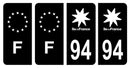 Stickers plaque d'immatriculation de voiture département 94-1