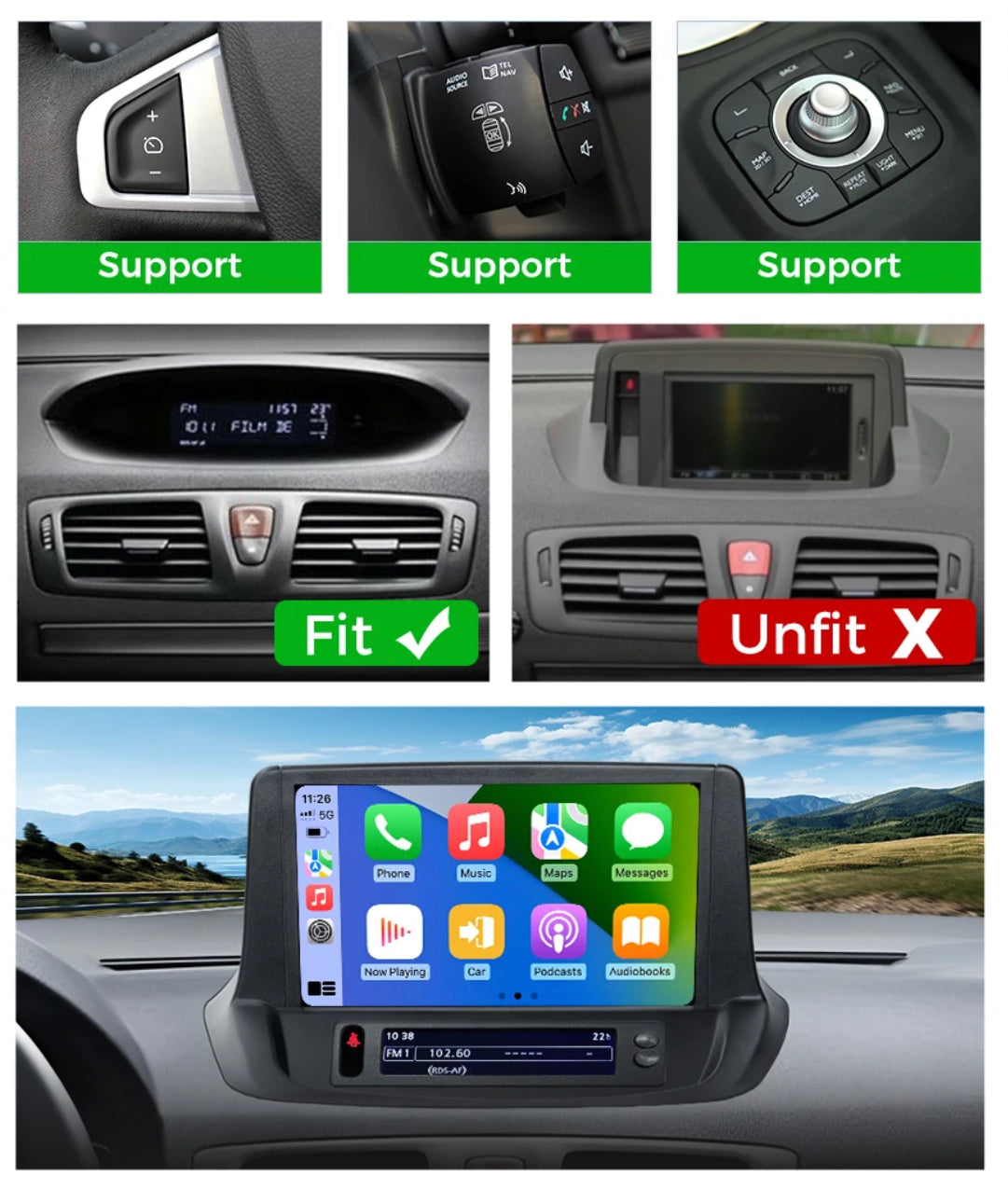 Autoradio Carplay AndroidAuto Renault Mégane 3