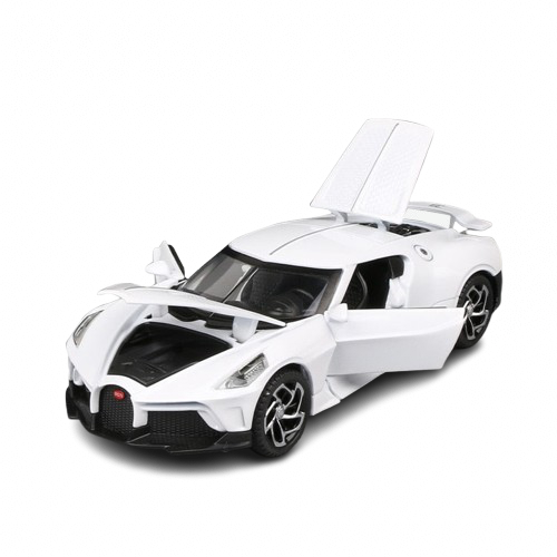 Buy white BUGATTI MINIATURE THE BLACK CAR 1:32