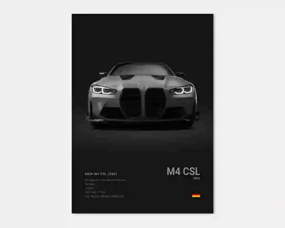 Buy black BMW M4 CSL Poster