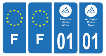 Autokennzeichenaufkleber Abteilung 01 - 0