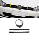 Volkswagen Golf 7 logo holder + black grille strips-4