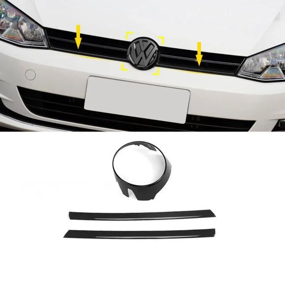 Volkswagen Golf 7 logo holder + black grille strips