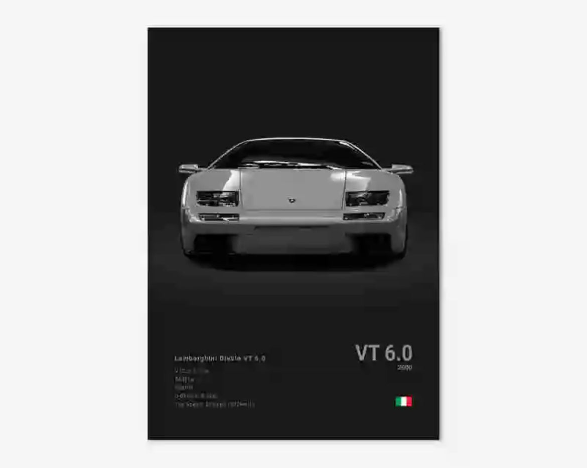 Buy black Poster LAMBORGHINI DIABLO VT 6.0