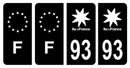 Stickers plaque d'immatriculation de voiture département 93-1