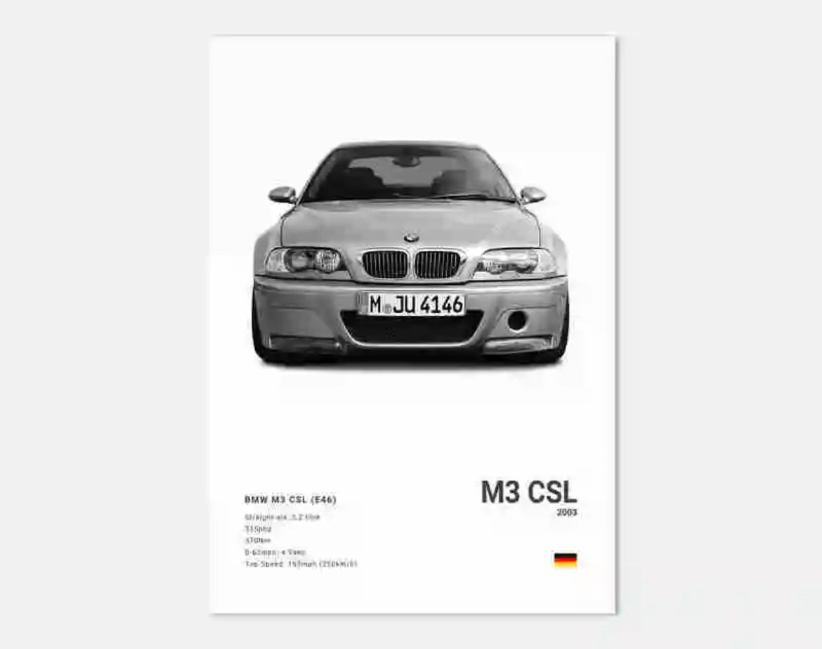 Poster BMW M3 CSL (E46)