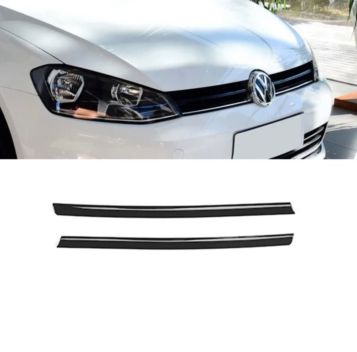 Support de logo Volkswagen Golf 7 + baguettes de calandre noires