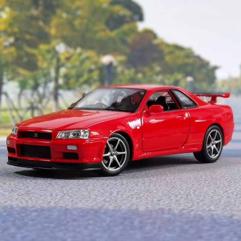 Miniature Nissan GT-R R34 1:24 - Povcars