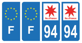 Stickers plaque d'immatriculation de voiture département 94 - 0