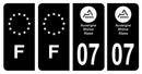 Stickers plaque d'immatriculation de voiture département 07-1
