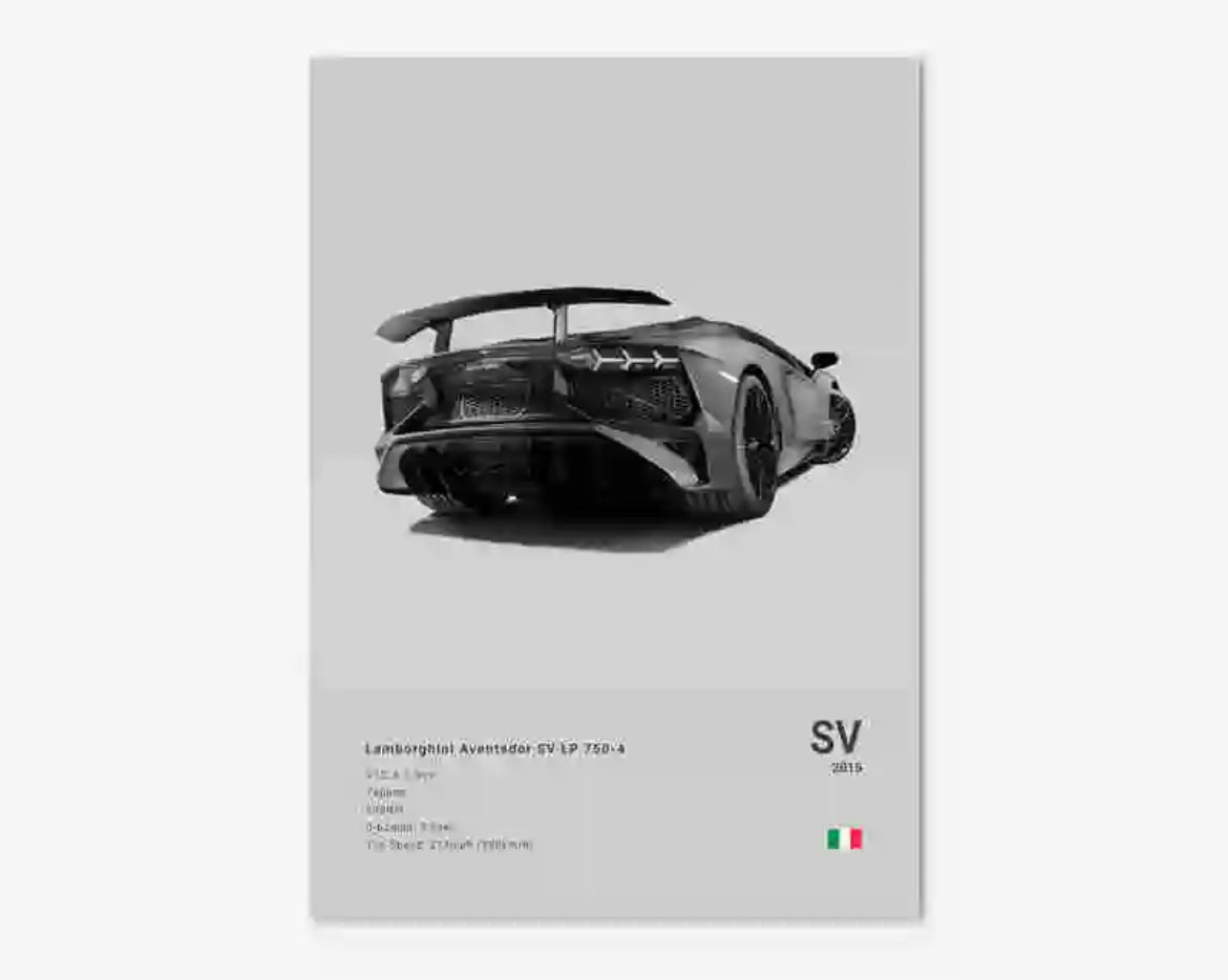 Poster LAMBORGHINI AVENTADOR SV - 0