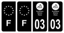 Stickers plaque d'immatriculation de voiture département 03-1
