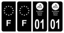 Stickers plaque d'immatriculation de voiture département 01-1