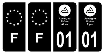 Autokennzeichenaufkleber Abteilung 01