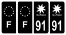 Stickers plaque d'immatriculation de voiture département 91-1