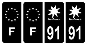 Stickers plaque d'immatriculation de voiture département 91
