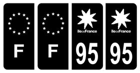 Stickers plaque d'immatriculation de voiture département 95