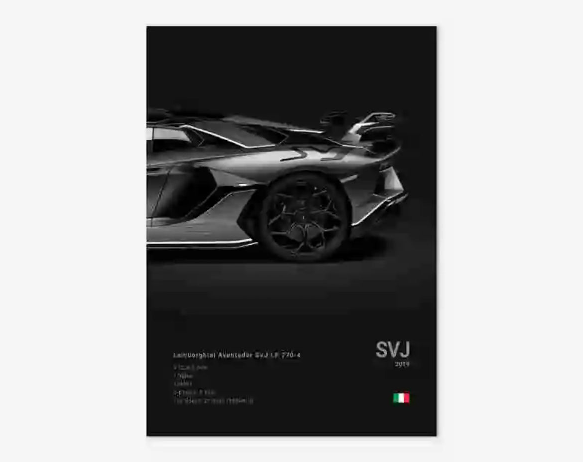 Poster LAMBORGHINI AVENTADOR SVJ Nº2