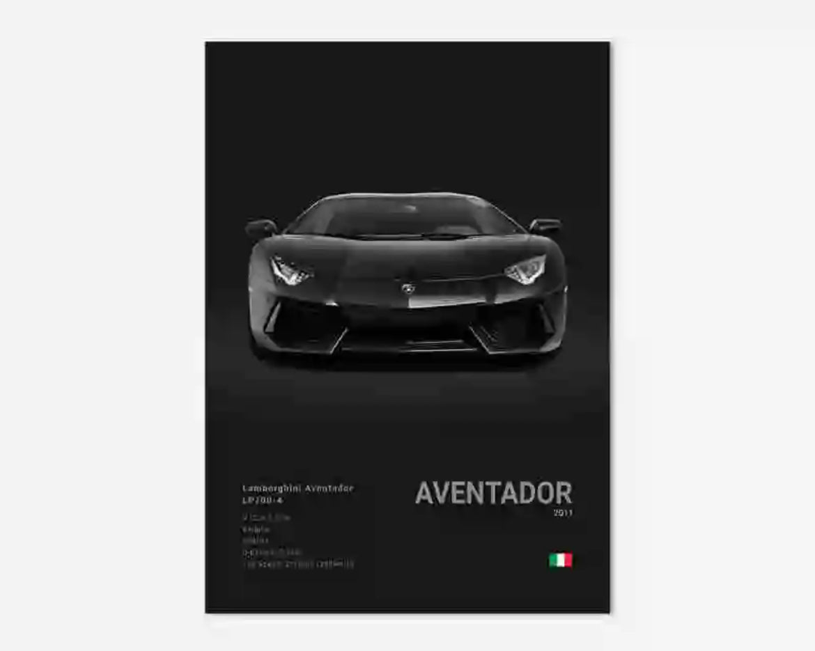 Buy black Poster LAMBORGHINI AVENTADOR