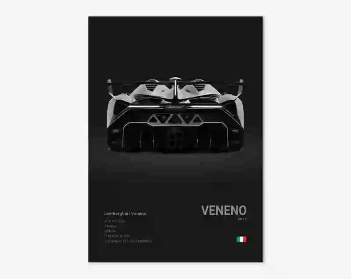 Buy black Poster LAMBORGHINI VENENO