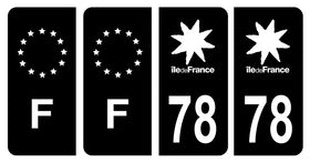Stickers plaque d'immatriculation de voiture département 78