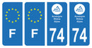 Stickers plaque d'immatriculation de voiture département 74-2