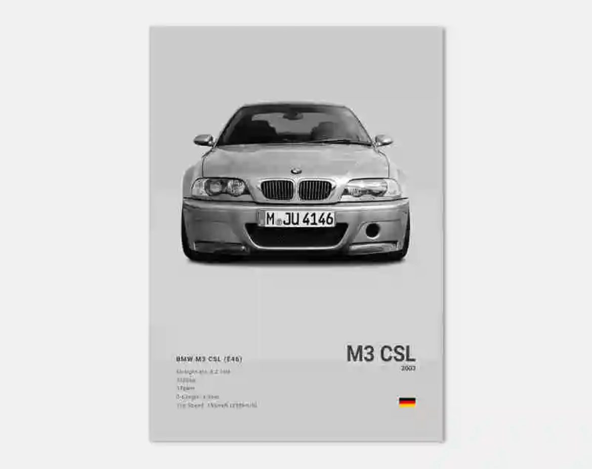 Poster BMW M3 CSL (E46) - 0