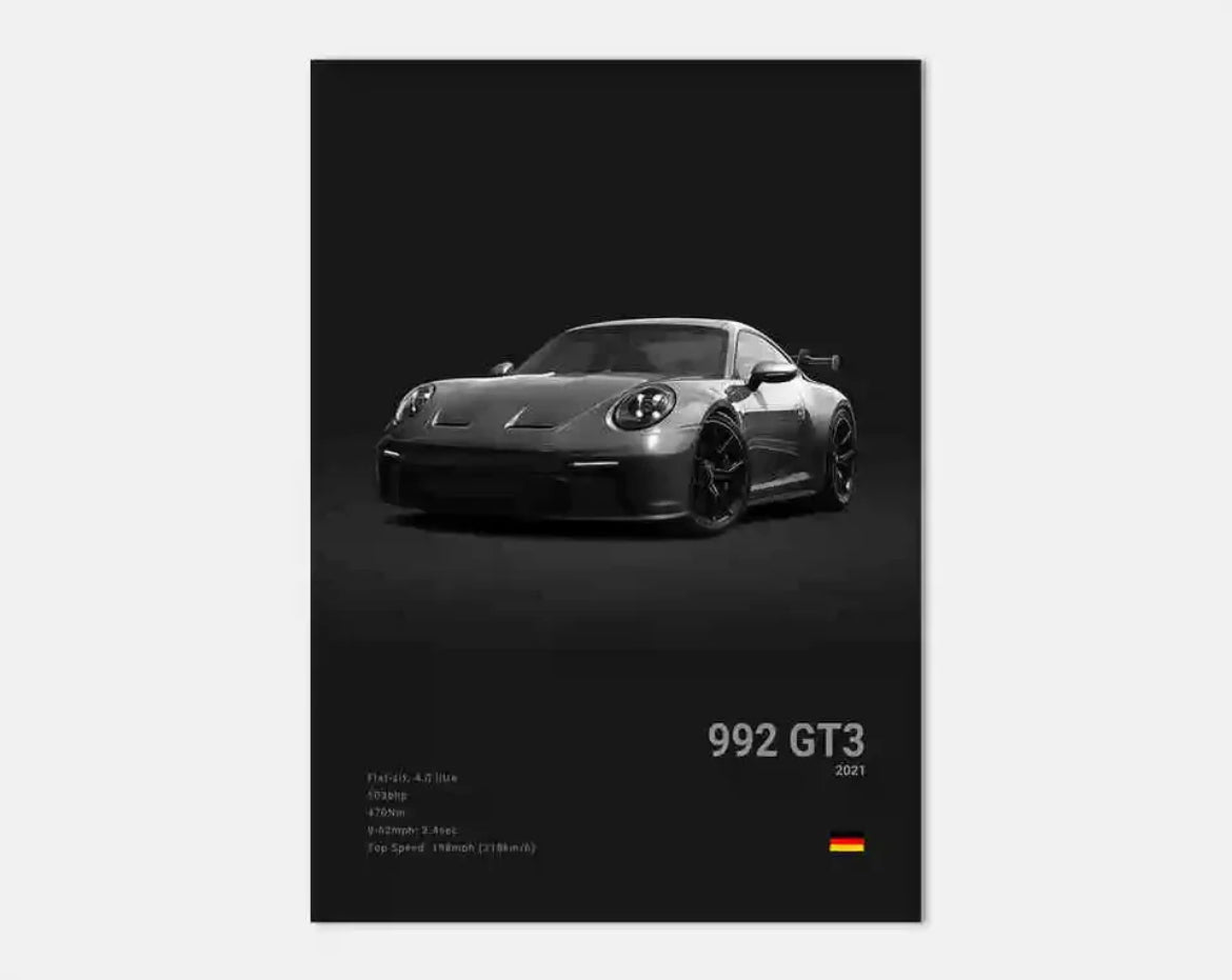 Poster PORSCHE 992 GT3 №1 - 0