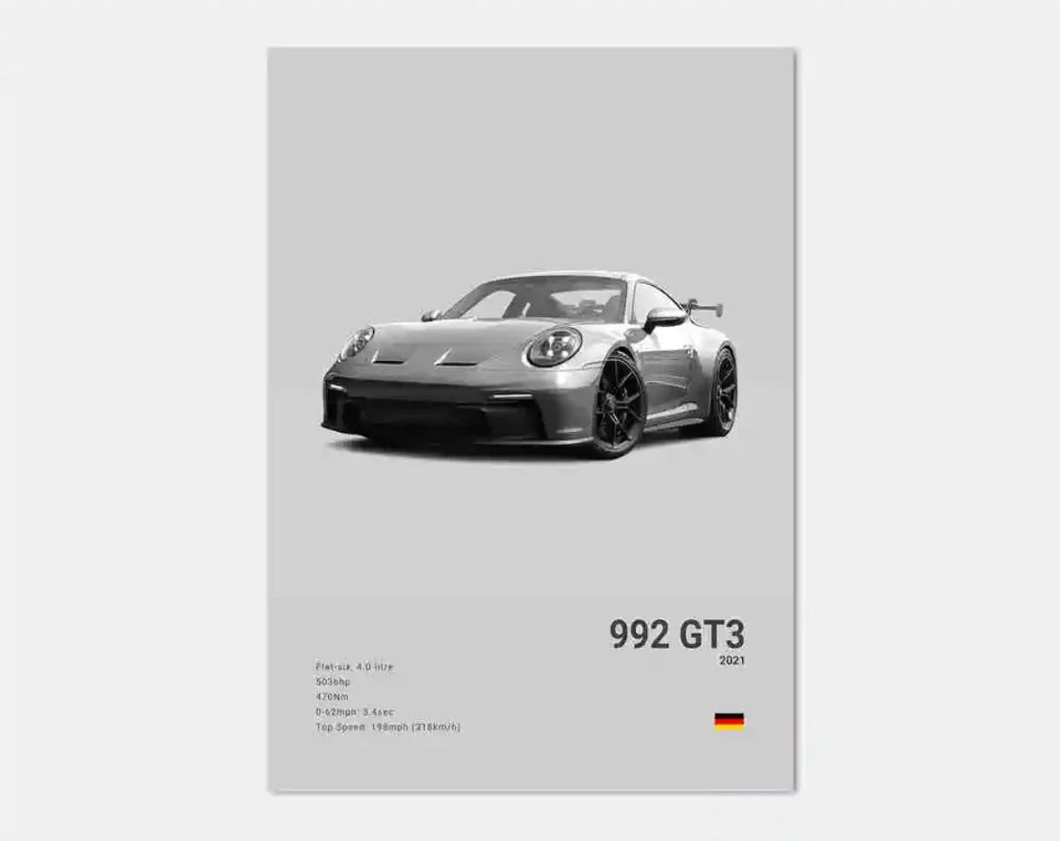 Poster PORSCHE 992 GT3 №1