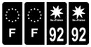 Stickers plaque d'immatriculation de voiture département 92-1