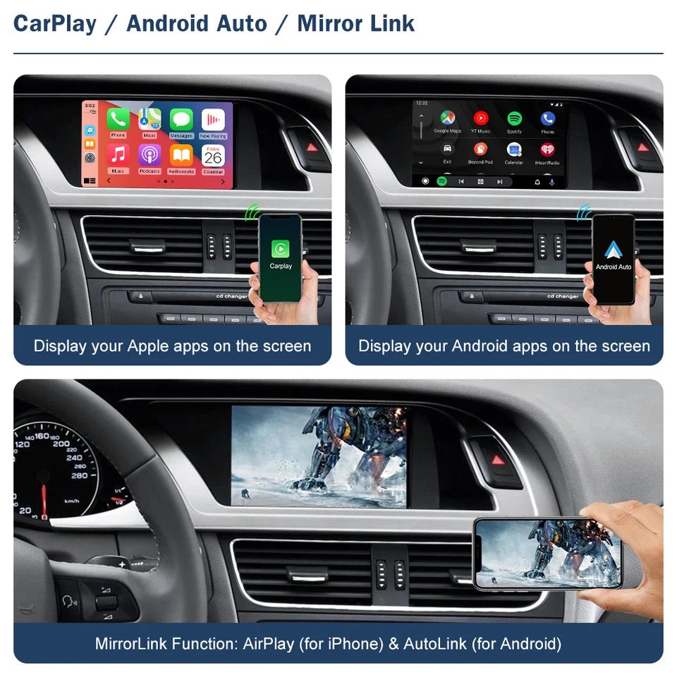 Autoradio CarPlay Android Auto pour Audi A4 A5 S4 S5 RS4 RS5 Q5 2008-2015
