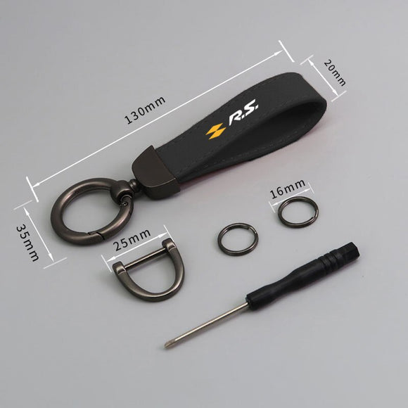 Suede Keychain Sport Key Ring Custom Gift With Logo For Renault RS Line Clio Megane Scenic laguna Logan key ring Car Accessorie - Povcars