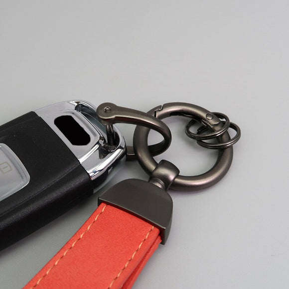 Suede Keychain Sport Key Ring Custom Gift With Logo For Renault RS Line Clio Megane Scenic laguna Logan key ring Car Accessorie - Povcars