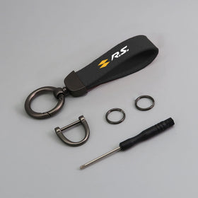 Suede Keychain Sport Key Ring Custom Gift With Logo For Renault RS Line Clio Megane Scenic laguna Logan key ring Car Accessorie - Povcars
