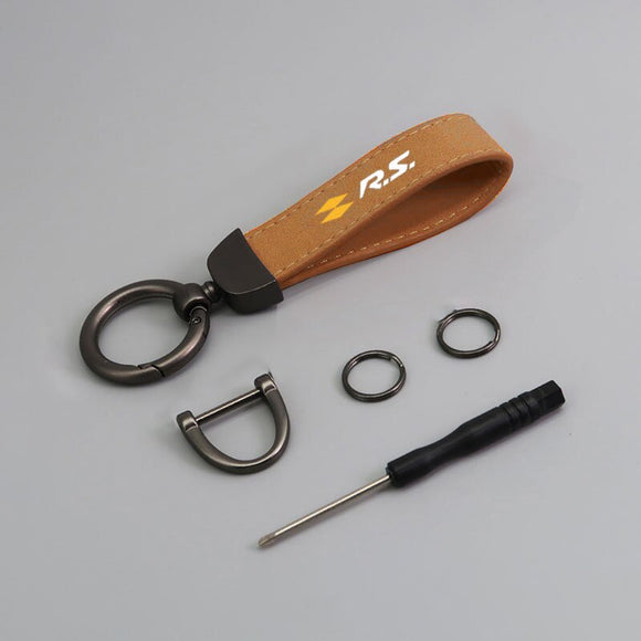 Suede Keychain Sport Key Ring Custom Gift With Logo For Renault RS Line Clio Megane Scenic laguna Logan key ring Car Accessorie - Povcars
