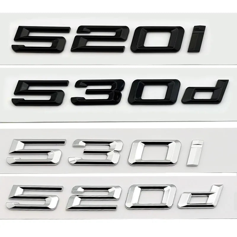 Emblèmes de lettres et chiffres 3D pour BMW Serie 5 - Povcars