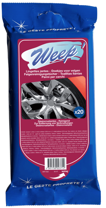 Lingettes de nettoyage pour jantes - Povcars
