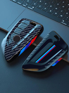 Coque de clé BMW imitation fibre de carbone - Povcars