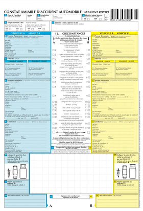 (OFFERT) Constat amiable d’accident vierge - Povcars