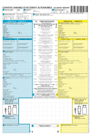 (OFFERT) Constat amiable d’accident vierge - Povcars